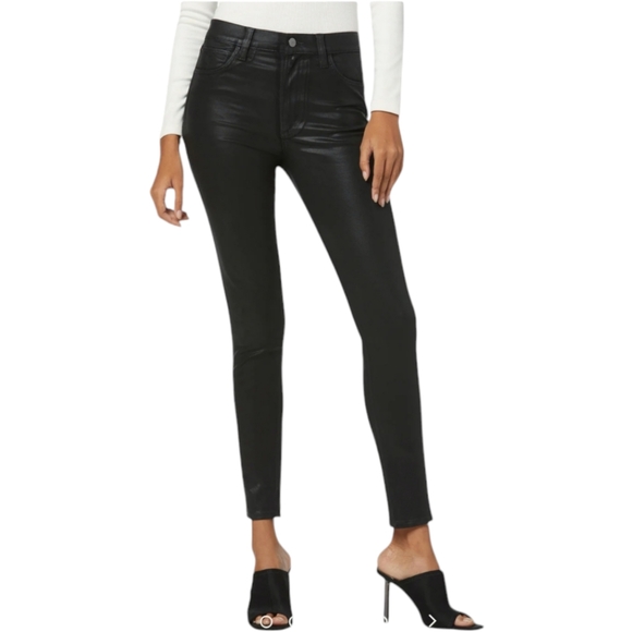 Joe's The Charlie High Rise Skinny Ankle/ Coated/ Black - Picture 2 of 14